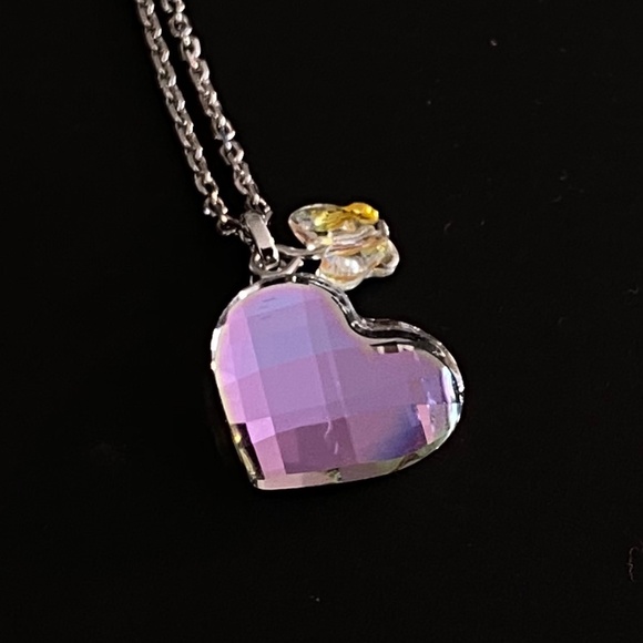 Swarovski Violet Heart Pendant Necklace - Picture 2 of 3